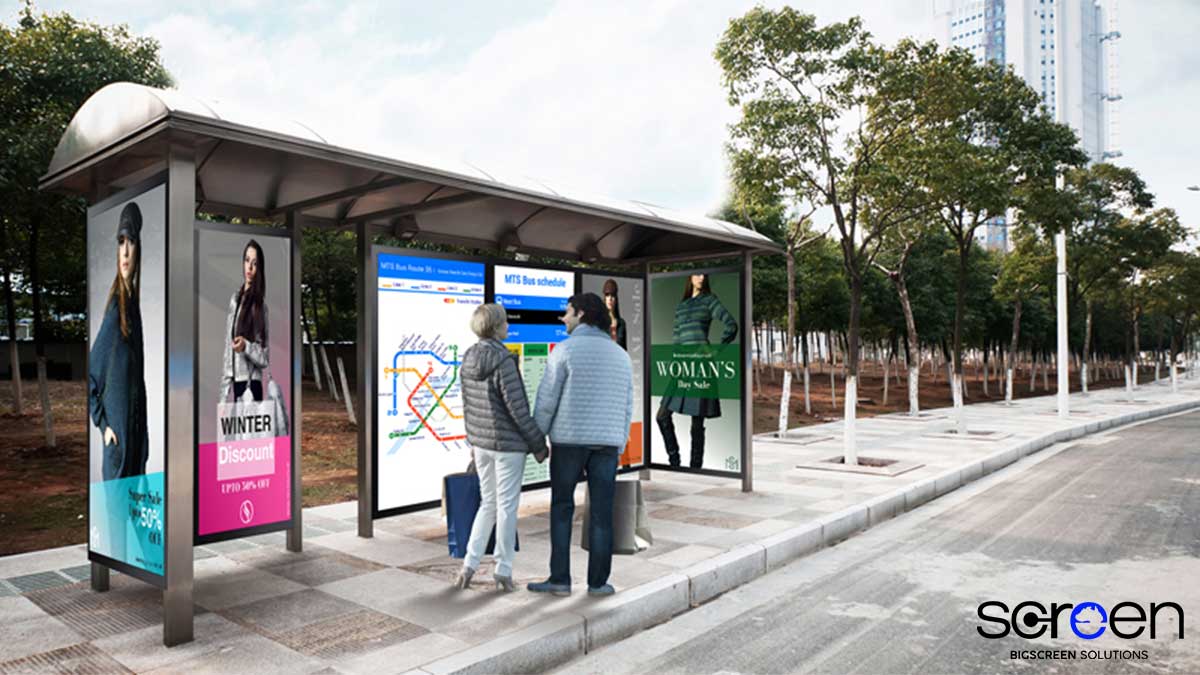 install urban displays in bus station